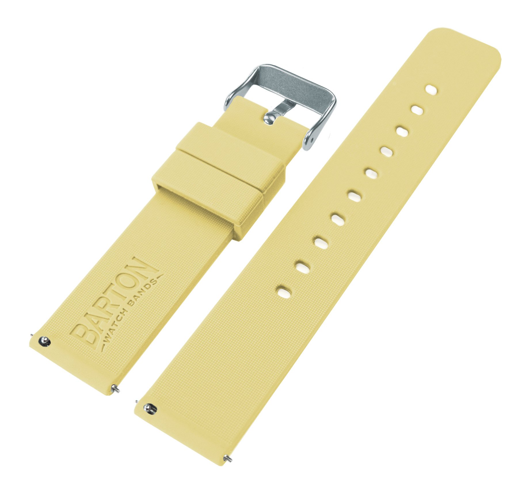 BARTON WATCH BANDS 16mm Happy Yellow Soft Silicone Quick Release Straps