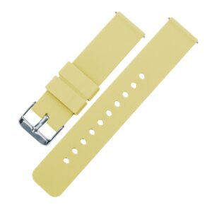 BARTON WATCH BANDS 16mm Happy Yellow Soft Silicone Quick Release Straps