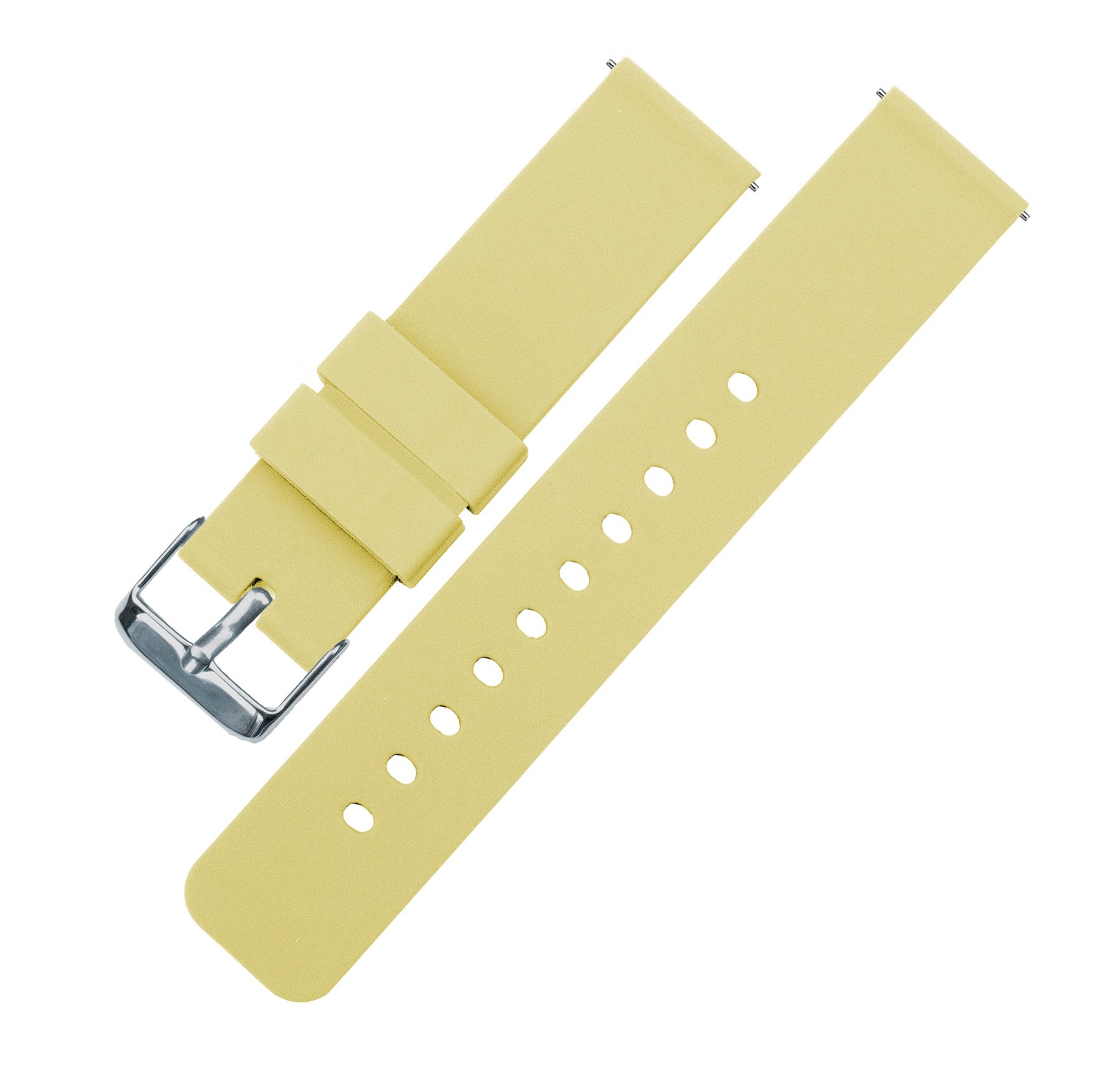 BARTON WATCH BANDS 16mm Happy Yellow Soft Silicone Quick Release Straps