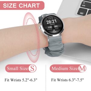 20mm 22mm Scrunchies Watch Bands, Elastic Replacement Bands for Samsung Galaxy Watch 4 5 Pro 6 Classic Galaxy Active 1 2 40mm 44mm for Women Grey-M