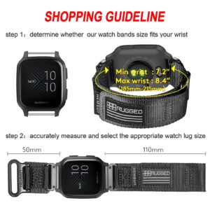 Compatible for Garmin Venu 2 (ONLY Venu 2, Not Venu 2S) /Venu 3 Quick Pins Watch Band, Super Rugged Nylon Sports Strap With Woven Loop Design