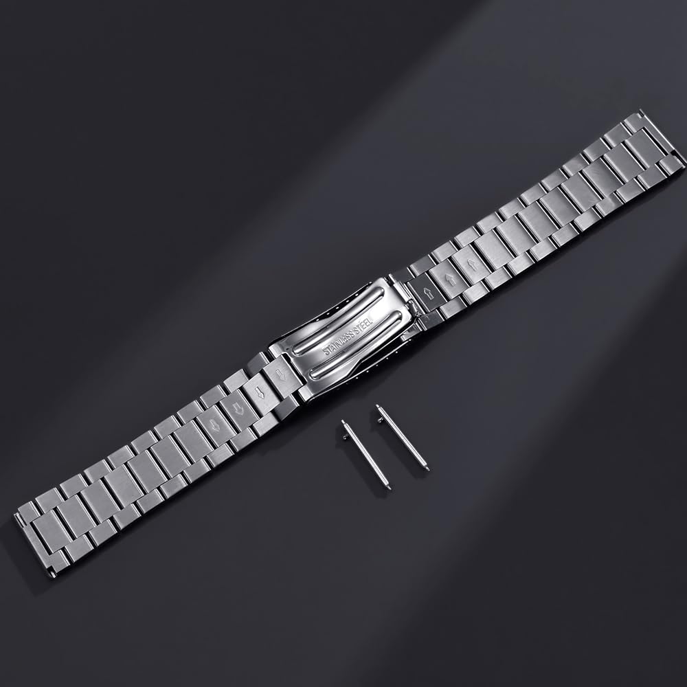 Semdu 20mm 316L Stainless Steel men watch Band Strap Bracelet,20mm Brushed Polished Men Watch Band