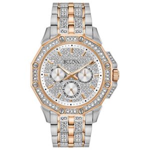 Bulova Men's Crystals Octava Two-Tone Rose Stainless Steel 6-Hand Multi-Function Quartz Watch Style: 98C133