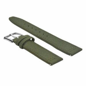 Ewatchparts 20MM CANVAS LEATHER WATCH BAND STRAP COMPATIBLE WITH IWC PILOT TOP GUN PORTUGUESE GREEN