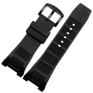 30x16mm Black Concave Lug Rubber Silicone Watch Band Strap Fits for IWC IWC500501 (Black buckle)