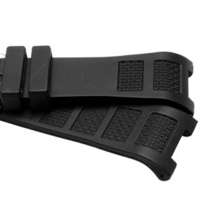 30x16mm Black Concave Lug Rubber Silicone Watch Band Strap Fits for IWC IWC500501 (Black buckle)