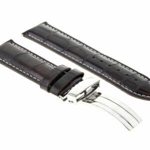 Ewatchparts 20MM LEATHER WATCH BAND STRAP FOR IWC PORTUGUESE DEPLOYMENT CLASP DARK BROWN WS