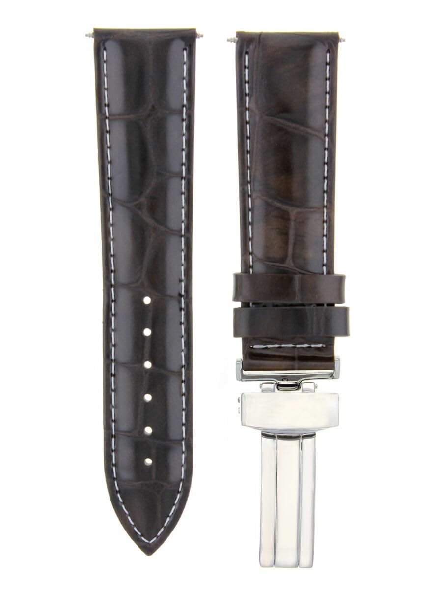 Ewatchparts 20MM LEATHER WATCH BAND STRAP FOR IWC PORTUGUESE DEPLOYMENT CLASP DARK BROWN WS