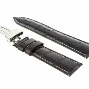 Ewatchparts 20MM LEATHER WATCH BAND STRAP FOR IWC PORTUGUESE DEPLOYMENT CLASP DARK BROWN WS