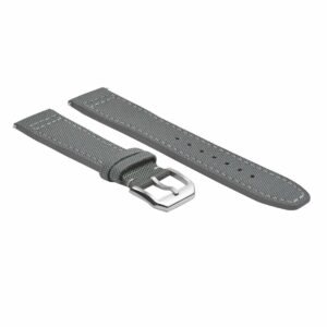 Ewatchparts 20MM CANVAS LEATHER WATCH BAND STRAP COMPATIBLE WITH IWC PILOT TOP GUN PORTUGUESE GREY