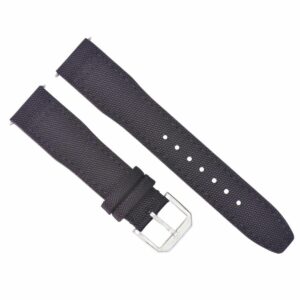 ewatchparts 22mm canvas leather watch band strap compatible with iwc pilot top gun portuguese black