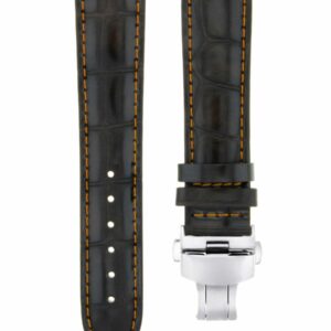 Ewatchparts 19MM LEATHER STRAP BAND DEPLOYMENT CLASP COMPATIBLE WITH IWC PORTUGUESE WATCH DARK BROWN OS