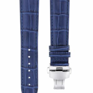 Ewatchparts 18MM BLUE LEATHER WATCH BAND STRAP DEPLOYMENT BUCKLE CLASP BRACELET COMPATIBLE WITH IWC 2B