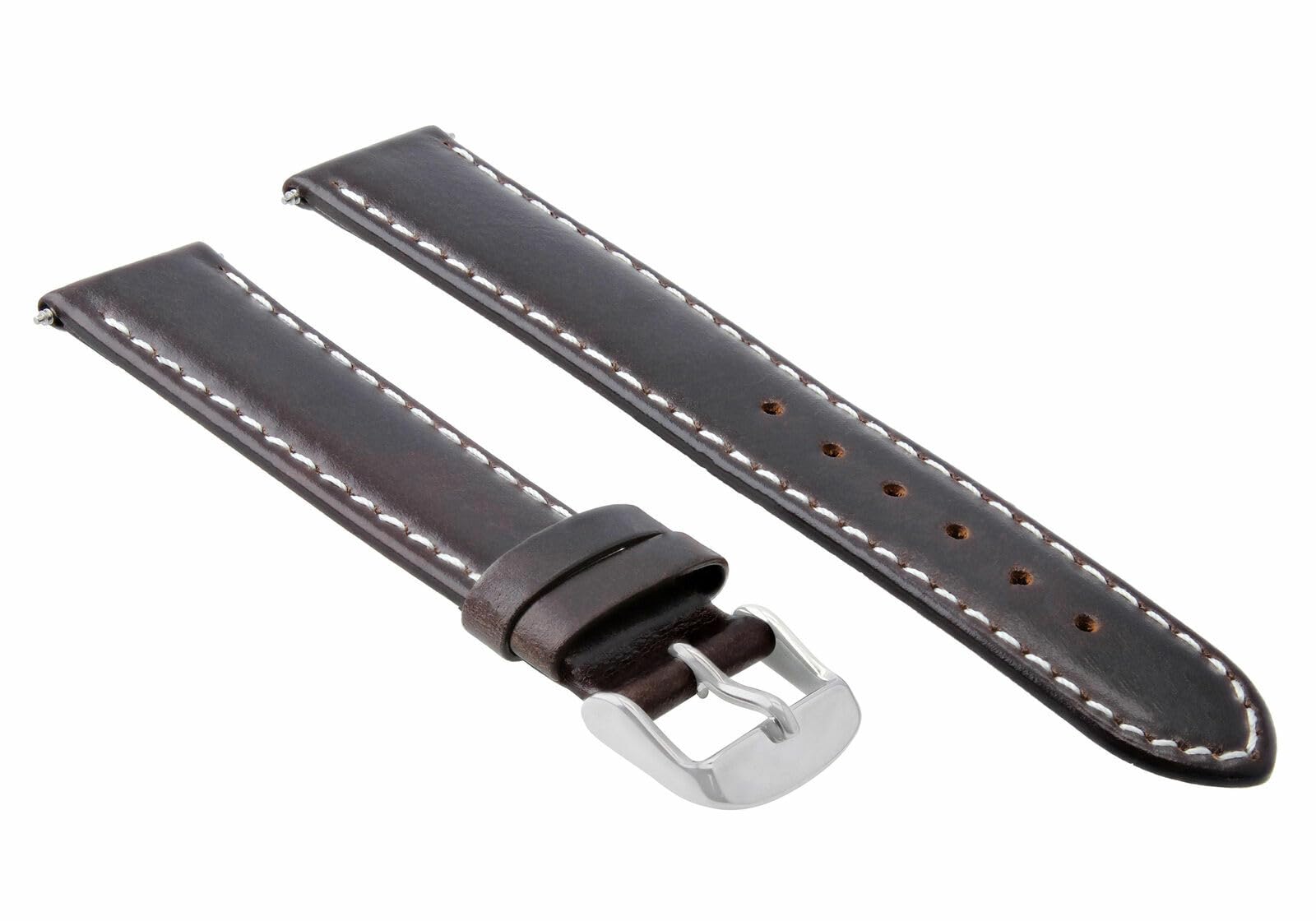 Ewatchparts 20MM SMOOTH LEATHER WATCH STRAP BAND COMPATIBLE WITH IWC PILOT PORTUGUESE TOP GUN BROWN WS