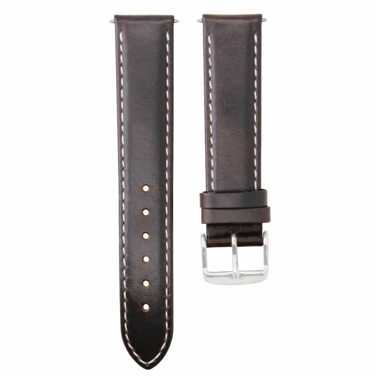 Ewatchparts 20MM SMOOTH LEATHER WATCH STRAP BAND COMPATIBLE WITH IWC PILOT PORTUGUESE TOP GUN BROWN WS