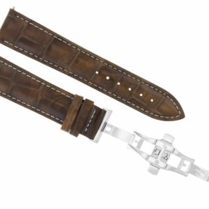 Ewatchparts 19MM LEATHER WATCH BAND FOR IWC TOP GUN PILOT PORTUGUES DEPLOY CLASP LIGHT BROWN