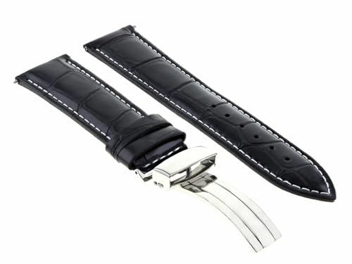 Ewatchparts 17-24MM LEATHER BAND STRAP DEPLOYMENT CLASP BUCKLE COMPATIBLE WITH IWC #1