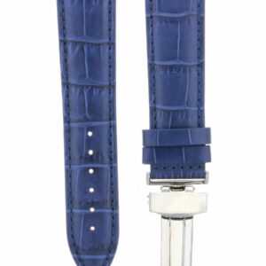 Ewatchparts 22MM LEATHER WATCH STRAP BAND COMPATIBLE WITH IWC PILOT PORTUGUESE + DEPLOYMENT CLASP BLUE