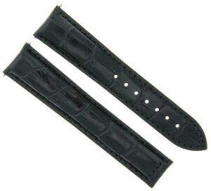 ewatchparts 22/18mm leather strap watch band compatible with iwc pilot portuguese top gun watch black