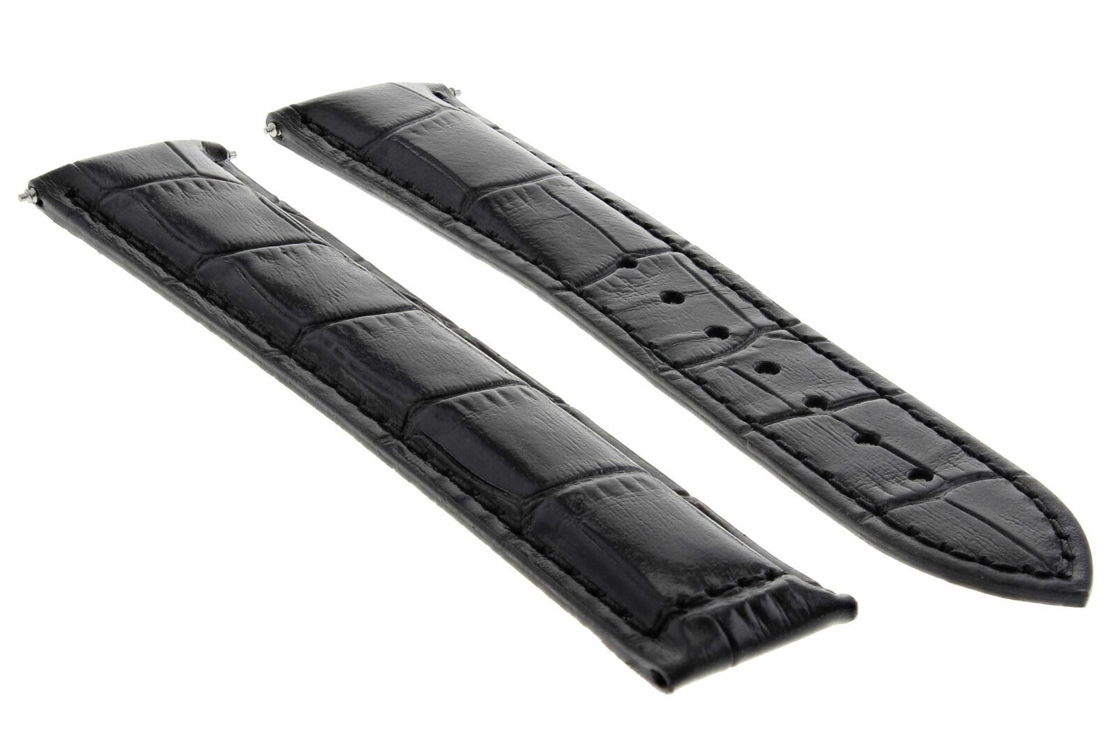 Ewatchparts 22/18MM LEATHER STRAP WATCH BAND COMPATIBLE WITH IWC PILOT PORTUGUESE TOP GUN WATCH BLACK