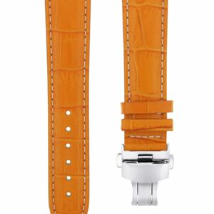 Ewatchparts 22MM LEATHER WATCH BAND STRAP COMPATIBLE WITH MENS IWC TOP GUN DEPLOYMENT CLASP ORANGE WS