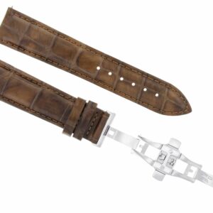 Ewatchparts 22MM LEATHER WATCH BAND STRAP COMPATIBLE WITH IWC PILOT PORTUGUESE TOP GUN + CLASP L/BROWN