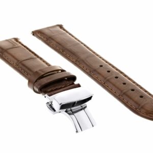 Ewatchparts 22MM LEATHER WATCH BAND STRAP COMPATIBLE WITH IWC PILOT PORTUGUESE TOP GUN + CLASP L/BROWN