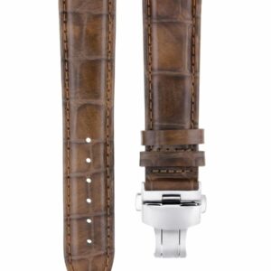 Ewatchparts 22MM LEATHER WATCH BAND STRAP COMPATIBLE WITH IWC PILOT PORTUGUESE TOP GUN + CLASP L/BROWN