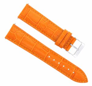 ewatchparts 22mm leather watch band strap compatible with iwc pilot portugese top gun watch orange