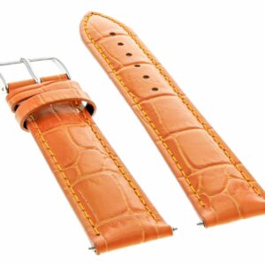 Ewatchparts 22MM LEATHER WATCH BAND STRAP COMPATIBLE WITH IWC PILOT PORTUGESE TOP GUN WATCH ORANGE