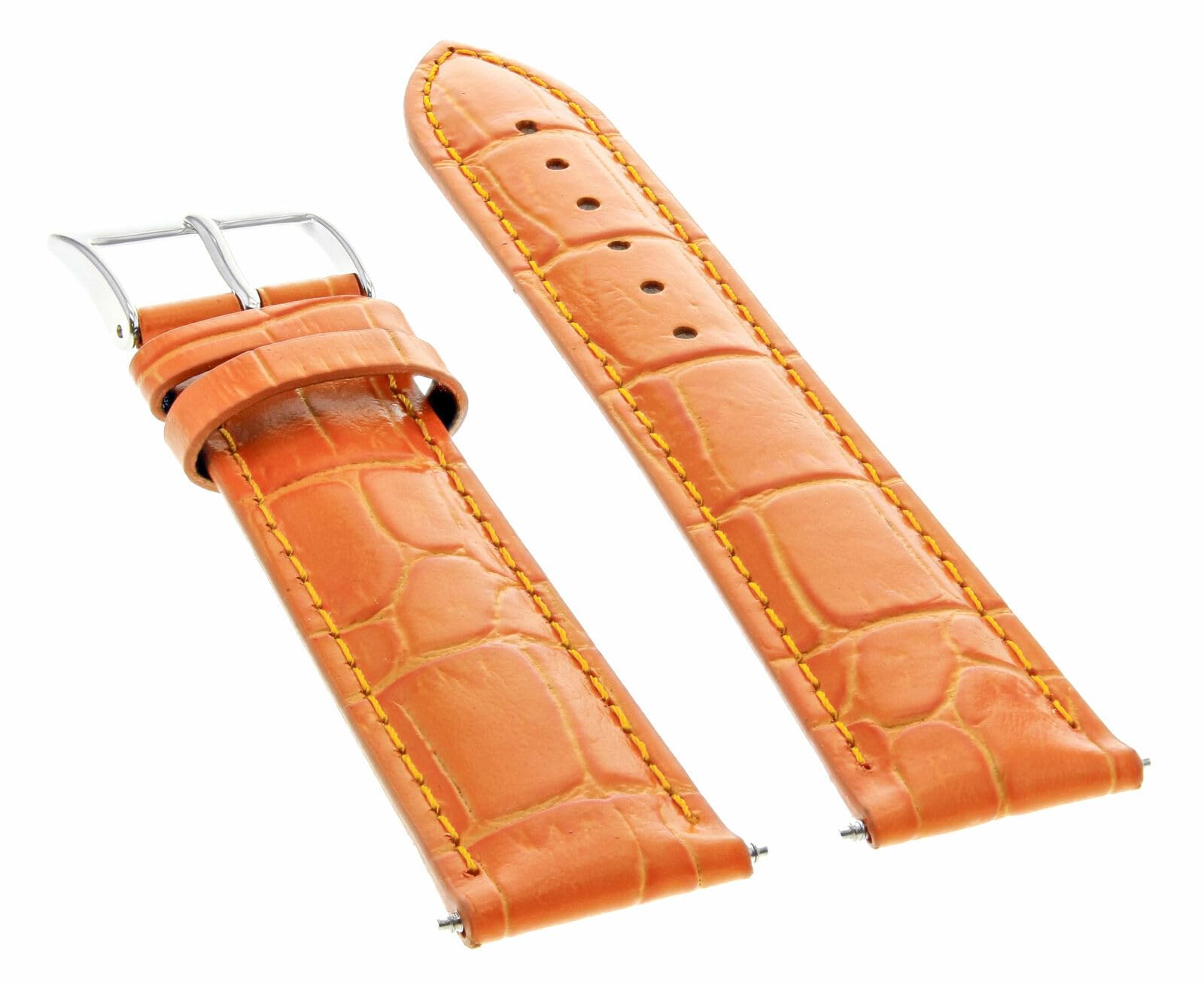 Ewatchparts 22MM LEATHER WATCH BAND STRAP COMPATIBLE WITH IWC PILOT PORTUGESE TOP GUN WATCH ORANGE