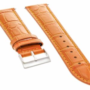 Ewatchparts 18MM LEATHER WATCH BAND STRAP COMPATIBLE WITH IWC PILOT PORTUGESE TOP GUN WATCH ORANGE