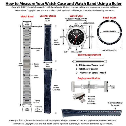 Ewatchparts DELUXE 12 WATCH STRAP OR LEATHER RUBBER BAND CHANGING TOOL KIT COMPATIBLE WITH IWC PILOT