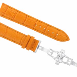 Ewatchparts 19MM LEATHER WATCH BAND STRAP FOR IWC PILOT PORTUGUESE + DEPLOYMENT CLASP ORANGE