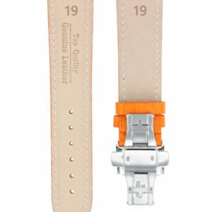 Ewatchparts 19MM LEATHER WATCH BAND STRAP FOR IWC PILOT PORTUGUESE + DEPLOYMENT CLASP ORANGE