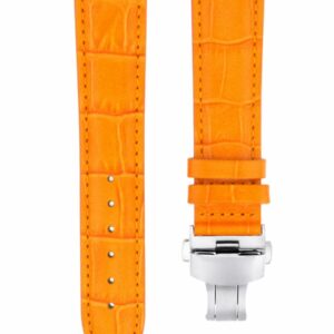 Ewatchparts 19MM LEATHER WATCH BAND STRAP FOR IWC PILOT PORTUGUESE + DEPLOYMENT CLASP ORANGE