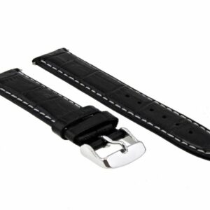 Ewatchparts 18MM GENUINE LEATHER WATCH BAND STRAP COMPATIBLE WITH IWC PILOT PORTUGUESE TOP GUN BLACK WS