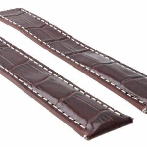 Ewatchparts 18MM LEATHER BAND STRAP COMPATIBLE WITH IWC PORTUGUESE PILOT DEPLOYMENT CLASP 18/16 BROWN