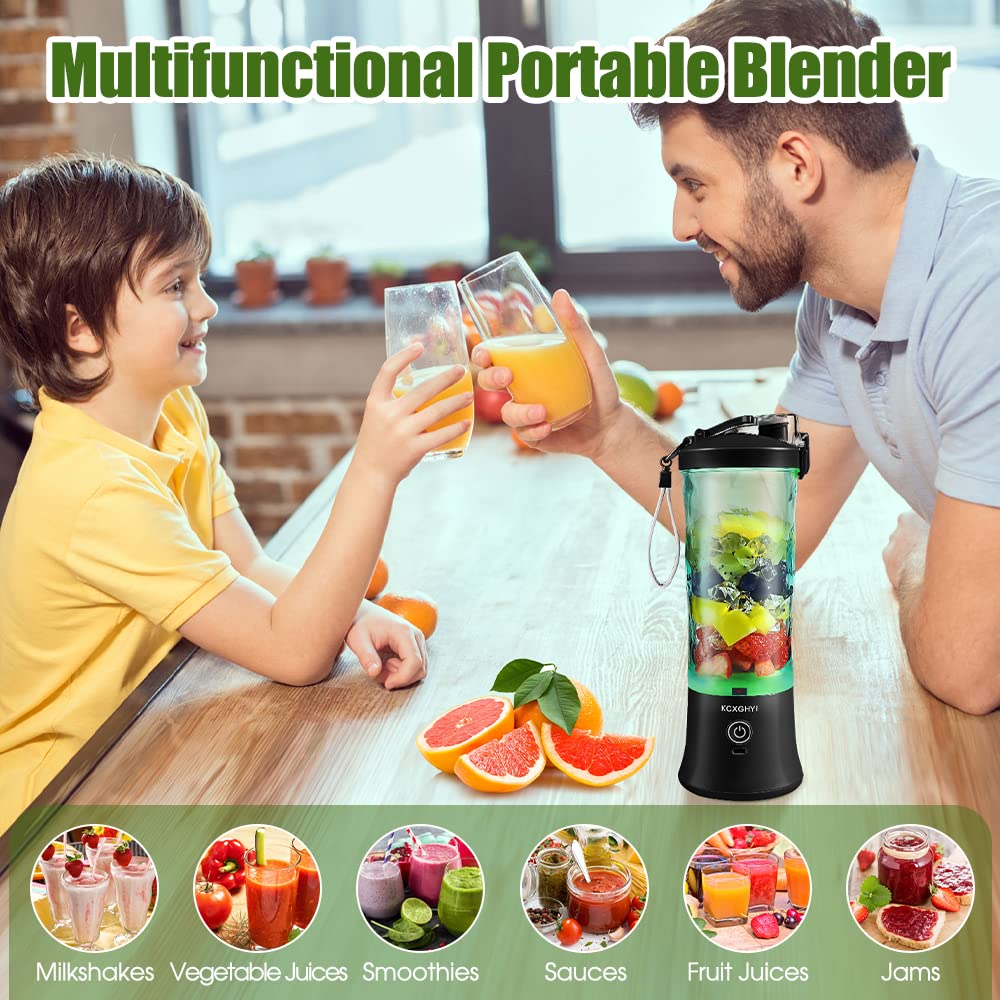 Portable Blender, Personal Size Blender for Smoothies, Freshly Squeezed Juices, Milkshakes and Baby food, Mini Blender 20 oz BPA Free, Suitable for Outdoor Sports, Family, Travel. (Black)