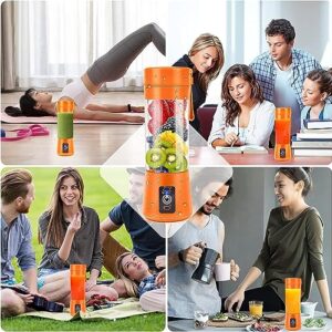 Portable Blender, MIAOKE Personal Mini Juice Blender, USB Rchargeable Juicer Cup with Six Blades in 3D, Smoothie Blender Home/Office/Outdoors- Orange