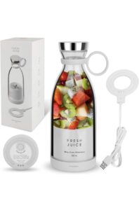 katuza usb rechargeable personal size blender for smoothies, shakes, juices & protein shakes-350ml- portable mini fruit blender for home, school, gym, office, travel (white)