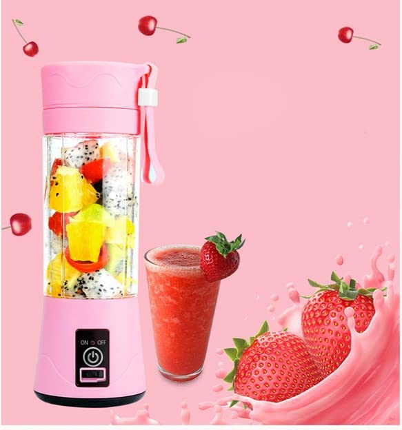 380ml Portable Blender,Travel Blender,Mini Blender,Personal Mixer Fruit Rechargeable with USB, for shakes and smoothies (Pink)