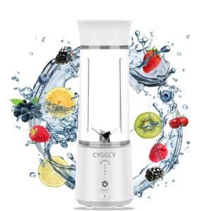 portable blender, personal blender for shakes & smoothies,mini blender 17.6oz,juicer cup with 6 blades and 4000mah usb rechargeable,kitchen,home,travel, bpa-free(white)