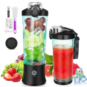 binineew portable blender - 20oz powerful personal blender shakes and smoothies usb rechargeable - efficient safe on the go fruit juicer cup kitchen baby food office gym sport travel (black)