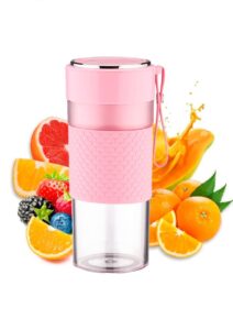 portable blender 300ml - waterproof personal blender for shakes and smoothies - type-c usb rechargeable mini blender - sharp blades, bpa-free jar - modern colors - elegant cordless travel blender