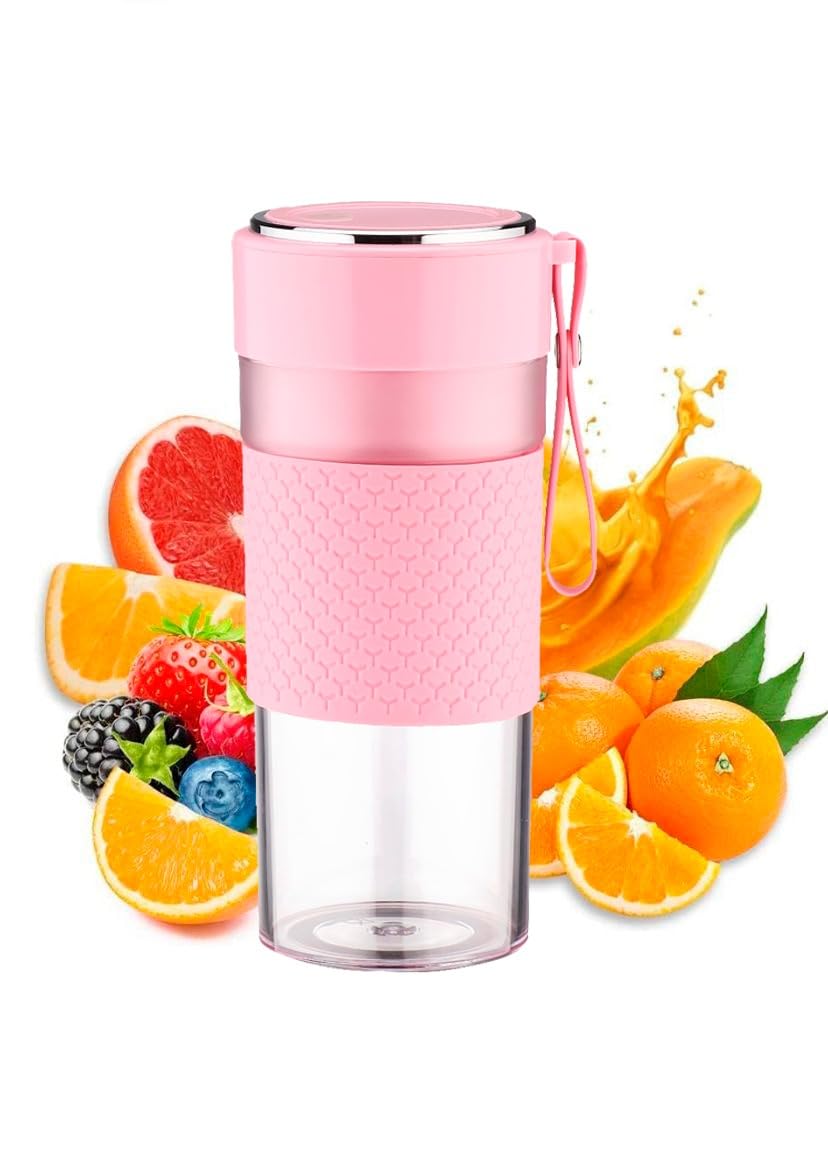 Portable Blender 300ml - Waterproof Personal Blender for Shakes and Smoothies - Type-C USB Rechargeable Mini Blender - Sharp Blades, BPA-Free Jar - Modern Colors - Elegant Cordless Travel Blender