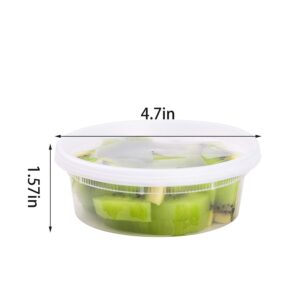 TashiBox [8 oz-50 Sets Plastic food storage containers with lids airtight, BPA Free, Microwave/Dishwasher/Freezer Safe/