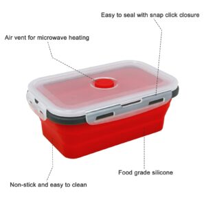 Guyuyii Collapsible Food Storage Containers - 4PC Collapsible Bowls With Airtight Lid, Vent - Perfect For RV Organization And Storage, Meal Prep, Lunch And More - Microwave, Dishwasher, Freezer Safe