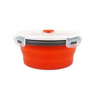 CARTINTS Red Silicone Collapsible Food Storage Containers-Prep/Storage Bowls with Lids - Round Silicone Food Storage Containers - Microwave and Freezer Safe 3Pack