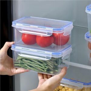 BIIFUN 8-Piece Food Storage Containers with Lids，Rectangle Meal Prep Container, Non-Toxic, BPA-Free with 4 Locking Tabs, Heatable and Refrigerated .Microwave, Dishwasher, and Freezer Safe.